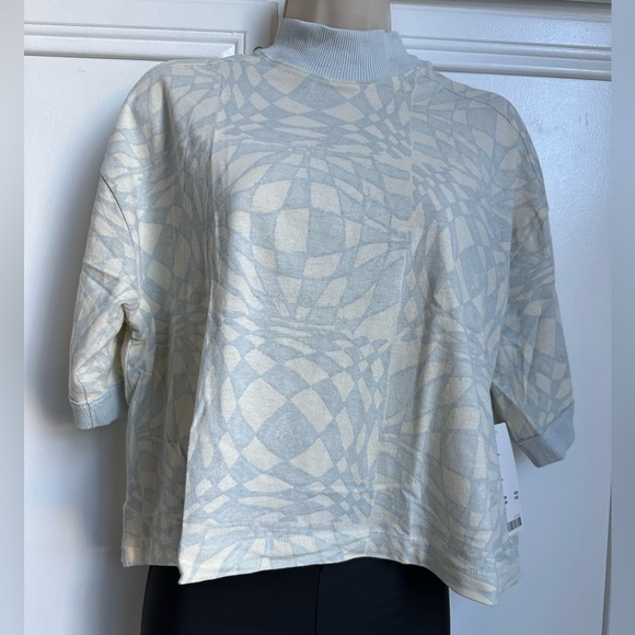 Urban Outfitters BDG Mock Neck Geometric Pattern Shirt. Size XS. BlueCream. - Picture 1 of 9